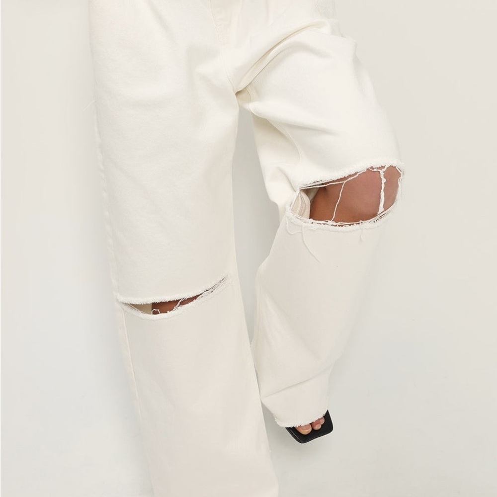 BNWT Storets Vera Slash Cutout Jeans - adjustable cinch waist S/M white - Picture 11 of 14